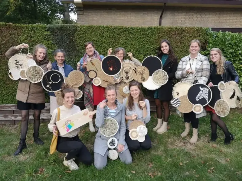 Voorbeeld uit de workshop Boho Wanddeco
