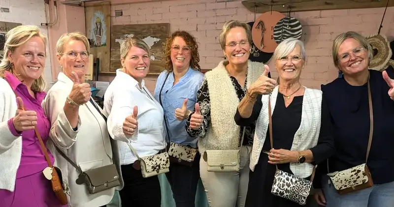 Voorbeeld uit de workshop Leren tas maken