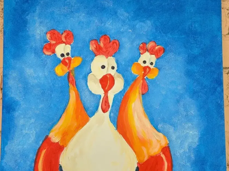 Voorbeeld uit de workshop Schilderen op doek voor beginners